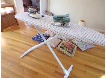 Fold Up Ironing Board With Two Irons