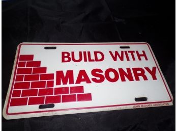 Masonry License Plate Vanity
