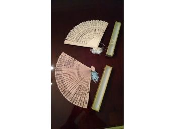 Pair Of Asian Wood Fans