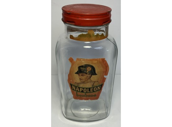 Vintage Glass Napoleon Bonbon Jar