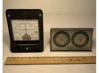 Galvanometer And Springfield Thermometer-lot Of 2