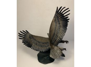 Solid Bronze Master Of Wilderness Eagle Sculpture By Ruyckevelt