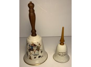 Porcelain Bells Hummel And Norman Rockwell : Lot Of 2