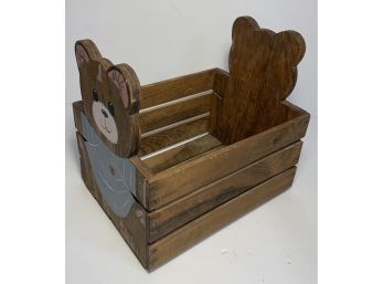 Wooden Bear Basket By Country Kin