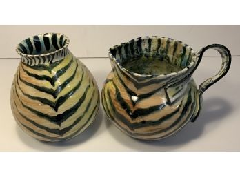 Florida Pottery Signed BSW: Lot Of 2