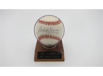 Sandy Alomar Jr. #15  1997 World Series Autographed Baseball