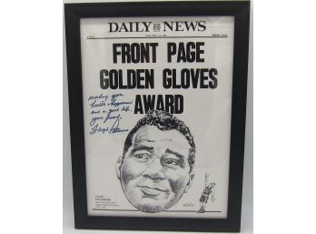 Signed Floyd Patterson 1951-1952 Golden Glove Championship My Daily News March 18,1983