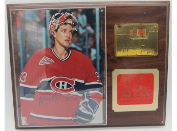 Patrick Roy #33 Goal Tender Signed Photo In Plaque
