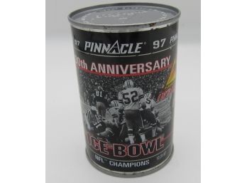 30th Anniversary Ice Bowl NFL Champions   Pinnacle Can 97 NFL Football Cards In A Can Factory Sealed