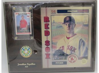 Jonathan Papelbon #58 Boston Red Sox Pitcher Plaque With Trading Card Sealed