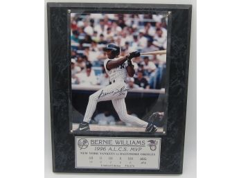 Bernie Williams 1996 ALCS MVP Signed Photo In Wood Plaque  376 Of 424 Authenticity Included