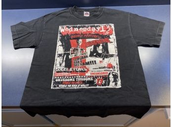 Vintage Black Wednesday 13 Bloodwork B-Movie Babylon Double Sided T-Shirt. Size Large. Recently Laundered.