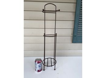 Twisted Metal Free Standing Toilet Paper Storage And Dispenser.