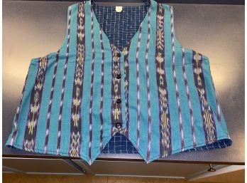Vintage Guatemalan Hippie Vest. 100 Cotton. Size Large.