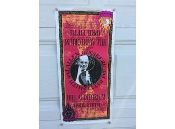 Vintage Orig. Patti Smith/Allen Ginsberg Concert Poster. Hill Auditorium Ann Arbor, Michigan April Fifth, 1996