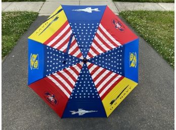 U.S Navy, Thunderbirds, Blue Angels Umbrella With Ajustable Clamp For Table Or Chair. Excellent.