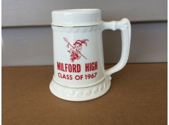 Milford High School Class Of 1967 Beer Mug Stein Tankard. Milford, Connecticut. In Perfect Condition.