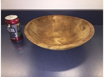 Antique Hand Turned Wood Bowl. Measures Abour 12' X 13'.