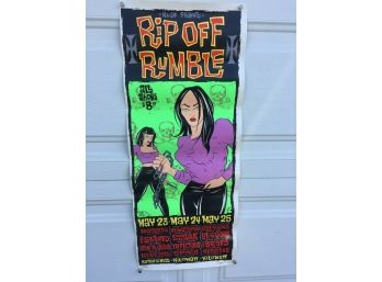 Vintage And Original KUSF Presents Rip Off Rumble Concert Poster. 1996 PUNK!! Measures 11 3/4' X 28 1/2'.