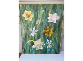 Exquisite Signed Floral Oil Painting. Measures 24 1/2' X 31 1/2'. Ready For Hanging And Enjoying.
