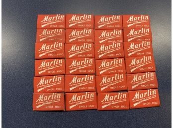 24 Vintage New Old Stock Marlin Single Edge Razor Blades. Gunmakers Since 1870. New Haven, Connecticut.