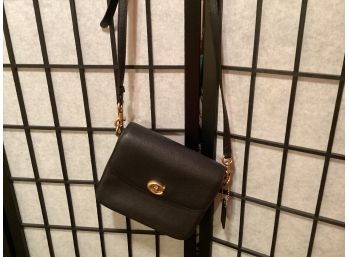 Authentic  Coach Small Black Leather Cross Body Bag