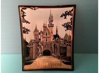 Vintage Cinderella Princess Castle Glass Disneyland Souvenir Trinket Dish 5x4