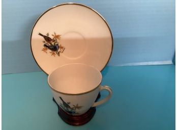 Vintage Bareuther Bavaria  White Porcelain TeaCup And Saucer Set