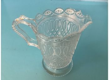 Vintage Clear Sandwich Glass Creamer -  5 1/2 Inches In Height