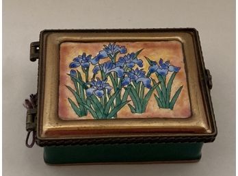 Vintage Kelvin Chen Chinese Enamel Hinged Jewelry Box Monet Water Lillies (COA)