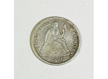 Sweet 1886 Silver Seated Liberty Dime