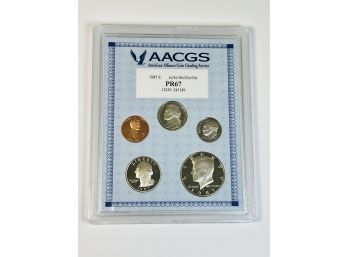 1987-s Silver Type Proof  Set In Case Graded By AACGS PR67