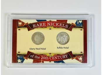 Rare Coins Of The 20th Century Collection (1907 V Nickel, 1923 Buffalo Nickel) In Plastic Case