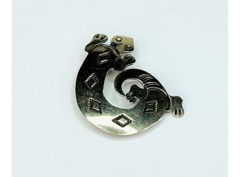 Southwest Style Lizard Sterling Silver Pin/brooch