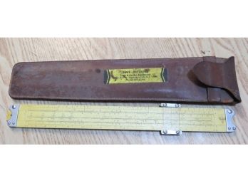Vintage 1948 Pickett Engineering Slide Rule With Leather Sheath