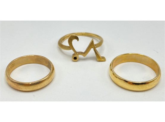 Vintage Bellini 14 Karat Ring, 14K Gold Band & 10 Karat Gold Filled Ring