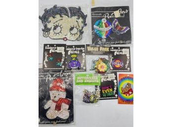 Vintage Clothing Patches Including Giant Sequin Betty Boop