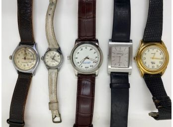 5 Vintage Watches Alb Grossenbacher, Bercona Sport, Guess Aventis, King Power & Swiss Time