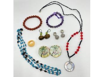 Vintage Jewelry: 3 Earrings, 2 Bracelets, 2 Necklaces & 1 Ring