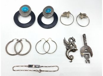 4 Vintage Earrings, 2 Pendants & 1 Bracelet