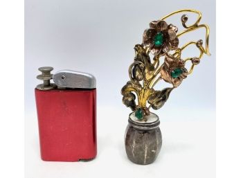 Vintage Sterling Silver Miniature Vase With Flower & Perfume Infuser