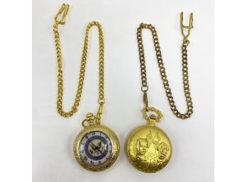 2 Vintage Pocket Watches: 150th American Civil War Sesquicentennial  & Seal Of The President Of The USA