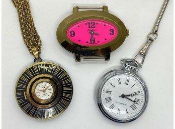 Vintage Watch & 2 Pocket Watches: Madana Tensa Swiss, Etienne Swiss & More