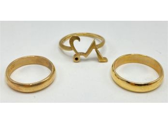 Vintage Bellini 14 Karat Ring, 14K Gold Band & 10 Karat Gold Filled Ring