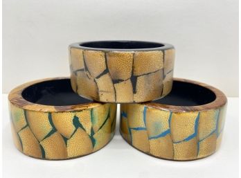 3 Vintage Wood Bracelets