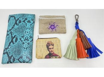 Faux Snake Skin Pouch, Frida Kahlo Coin Purse, Leather Tassle & More