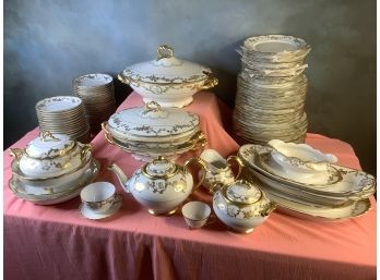 Limoges Porcelain China Set Real Gold Trimmed