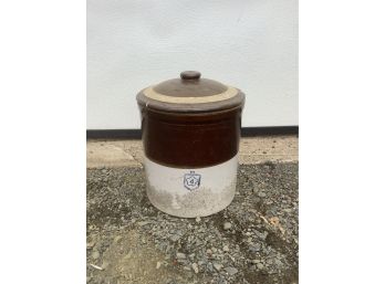Brown And White Crock