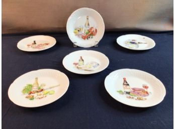 Limoges Wine Cheese Plates Lot Of 6
