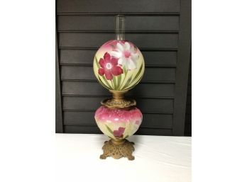 Fuchsia Floral Kerosene Lamp